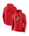 Fanatics Branded  Red Portland Trail Blazers Primary Logo Pullover Hoodie In Red