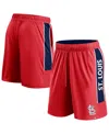 Fanatics Men's Red St. Louis Cardinals Win The Match Defender Shorts In Red,navy