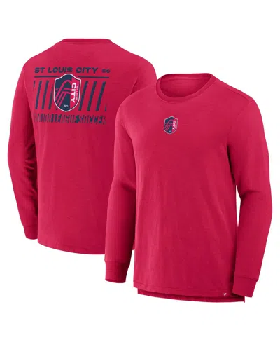 Fanatics Men's Red St. Louis City Sc Lob Attempt Stadium Slub Long Sleeve T-shirt