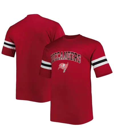 Fanatics Men's Red Tampa Bay Buccaneers Big And Tall Arm Stripe T-shirt