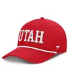 Fanatics Men's Red Utah Utes Foul Ball Rope Adjustable Hat In Red