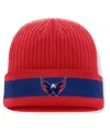 Fanatics Men's Red Washington Capitals Blueliner Cuffed Knit Hat In Red