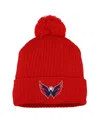 Fanatics Branded Red Washington Capitals Core Primary Logo Cuffed Knit Hat With Pom In Red