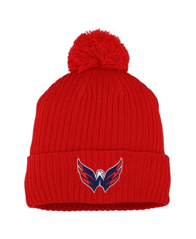 FANATICS MEN'S RED WASHINGTON CAPITALS CUFFED KNIT POM WITH HAT