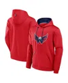 Fanatics Men's Red Washington Capitals Defender Pullover Hoodie In Red