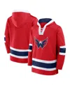 Fanatics Men's Red Washington Capitals Inside Line Fleece Pullover Hoodie In Red