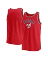 Fanatics Men's Red Washington Nationals Bet Tank Top In Red,heather Gray