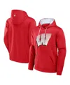 Fanatics Men's Red Wisconsin Badgers Defender Dot Faded Primary Pullover Hoodie In Red