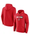 Fanatics Men's Red Wisconsin Badgers Iconic Fleece Down The Field Pullover Hoodie In Red