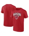 Fanatics Men's Red Wisconsin Badgers Modern Tri T-shirt In Red