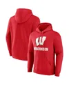 Fanatics Men's Red Wisconsin Badgers Team Lockup Pullover Hoodie In Red