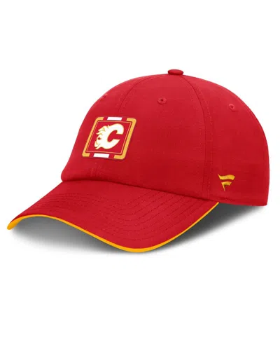 Fanatics Men's Red/gold Calgary Flames Authentic Pro Ripstop Adjustable Hat In Multi