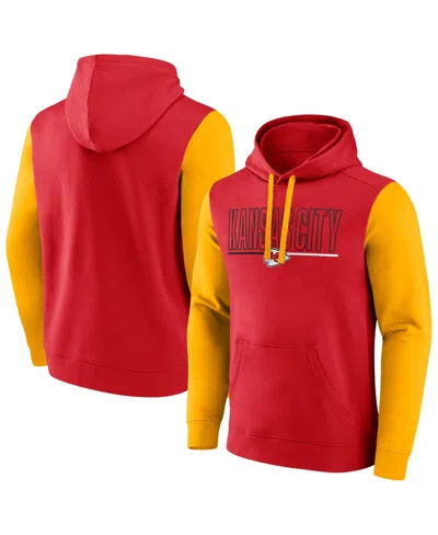 FANATICS MEN'S RED/GOLD KANSAS CITY CHIEFS BIG TALL OUTLINE PULLOVER HOODIE