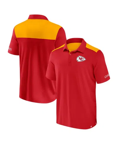 Fanatics Men's Red/gold Kansas City Chiefs Colorblock Polo In Red,gold