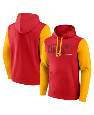 Fanatics Men's Red/gold Kansas City Chiefs Big Tall Outline Pullover Hoodie In Red,gold