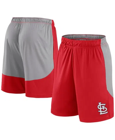 Fanatics Men's Red/gray St. Louis Cardinals Go Hard Shorts In Red,gray