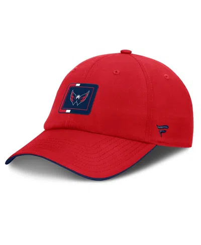 Fanatics Men's Red/navy Washington Capitals Authentic Pro Ripstop Adjustable Hat In Red,navy