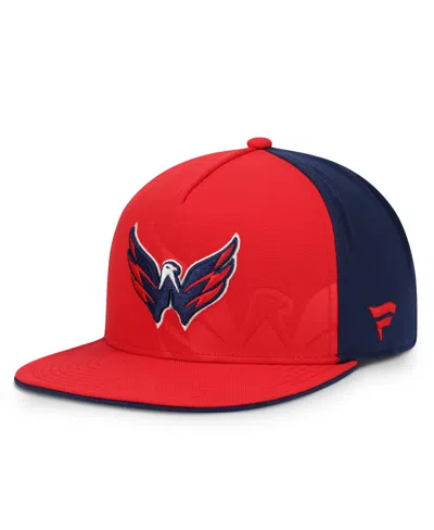 Fanatics Men's Red/navy Washington Capitals Snapback Hat In Red,navy