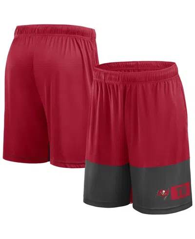 Fanatics Men's Red/pewter Tampa Bay Buccaneers Big Tall Best Of The Best Performance Shorts