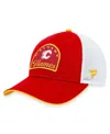 Fanatics Men's Red/white Calgary Flames Fundamental Adjustable Hat In Red,white