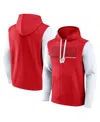 Fanatics Men's Red/white Wisconsin Badgers Outline Pullover Hoodie In Multi