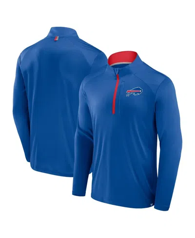Fanatics Men's Royal Buffalo Bills Defender Long Sleeve Quarter-zip Jacket In Royal,red