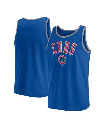 Fanatics Men's Royal Chicago Cubs Bet Tank Top In Royal,heather Gray