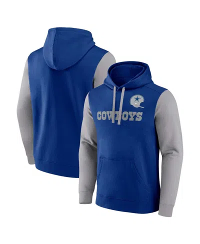 Fanatics Men's Royal Dallas Cowboys Fleece Pullover Hoodie In Royal,gray