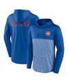 Fanatics Men's Royal Detroit Pistons Iconic Defender Lightweight Pullover Hoodie In Royal
