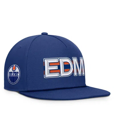 Fanatics Men's Royal Edmonton Oilers Authentic Pro Rink Team Code Snapback Hat In Blue