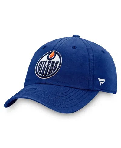 Fanatics Men's Royal Edmonton Oilers Core Primary Logo Adjustable Hat In Blue
