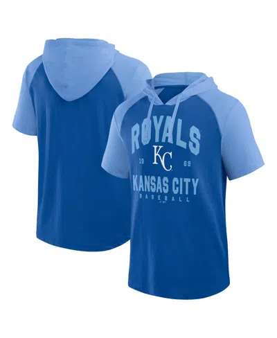 Fanatics Men's Royal Kansas City Royals Prime Raglan Short Sleeve Hoodie T-shirt In Blue