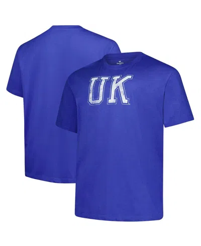 Fanatics Men's Royal Kentucky Wildcats Big Tall Distressed Logo T-shirt In Blue