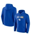 Fanatics Men's Royal Kentucky Wildcats Iconic Fleece Down The Field Pullover Hoodie In Royal