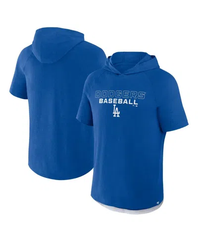 Fanatics Men's Royal Los Angeles Dodgers Clubhouse Optimal Play Raglan Short Sleeve Pullover Hoodie