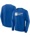 Fanatics Men's Royal Los Angeles Dodgers Focus Fleece Pullover Sweatshirt In Royal