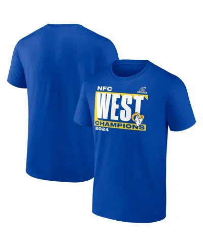 Fanatics Men's Royal Los Angeles Rams 2024 Nfc West Division Champions Conquer T-shirt In Blue