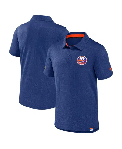 Fanatics Men's Royal New York Islanders Authentic Pro Jacquard Polo Shirt In Blue