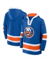 Fanatics Men's Royal New York Islanders Inside Line Fleece Pullover Hoodie In Royal