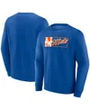 Fanatics Men's Royal New York Mets Focus Fleece Pullover Sweatshirt In Royal