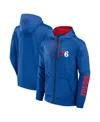Fanatics Men's Royal Philadelphia 76ers Baller Defender Performance Full-zip Hoodie In Royal