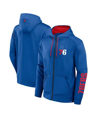 Fanatics Men's Royal Philadelphia 76ers Baller Defender Performance Full-zip Hoodie