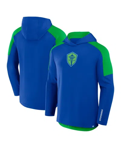 Fanatics Men's Royal Seattle Sounders Fc Red Card Transitional Pullover Hoodie In Blue