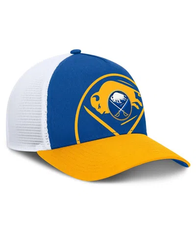 Fanatics Men's Royal/gold Buffalo Sabres Authentic Pro A-frame Rink Adjustable Hat In Royal,gold