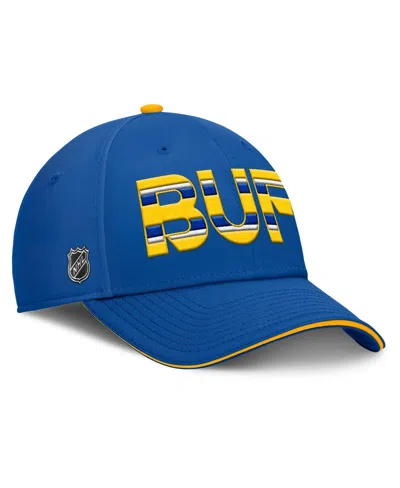 Fanatics Men's Royal/gold Buffalo Sabres Authentic Pro Rink Team Code Flex Hat In Royal,gold