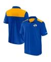 Fanatics Men's Royal/gold Los Angeles Rams Color Block Polo Shirt In Blue