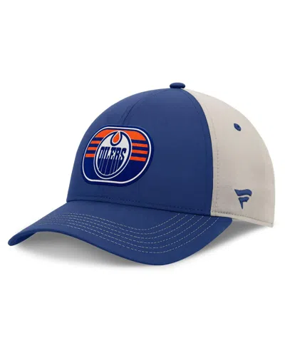 Fanatics Men's Royal/gray Edmonton Oilers 2025 Stanley Cup Playoffs Locker Room Trucker Adjustable Hat In Multi
