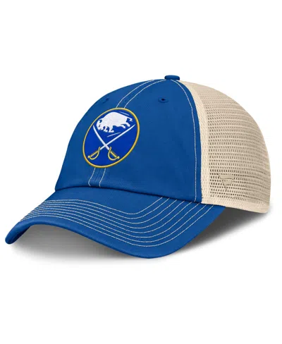 Fanatics Men's Royal/natural Buffalo Sabres Rival Trucker Adjustable Hat In Blue