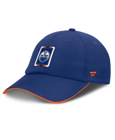 Fanatics Men's Royal/orange Edmonton Oilers Authentic Pro Ripstop Adjustable Hat In Multi
