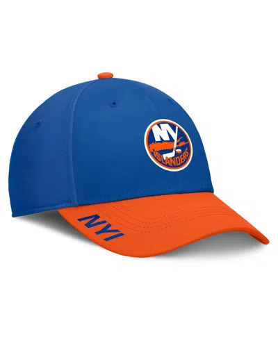 Fanatics Men's Royal/orange New York Islanders Authentic Pro Rink Flex Hat In Blue